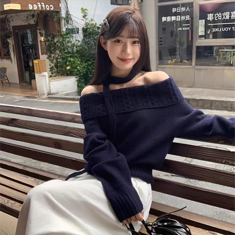 婦人服ファッションスラッシュネック長袖ニットプルオーバー秋冬 - Winter Clothing Trends のレビューと価格