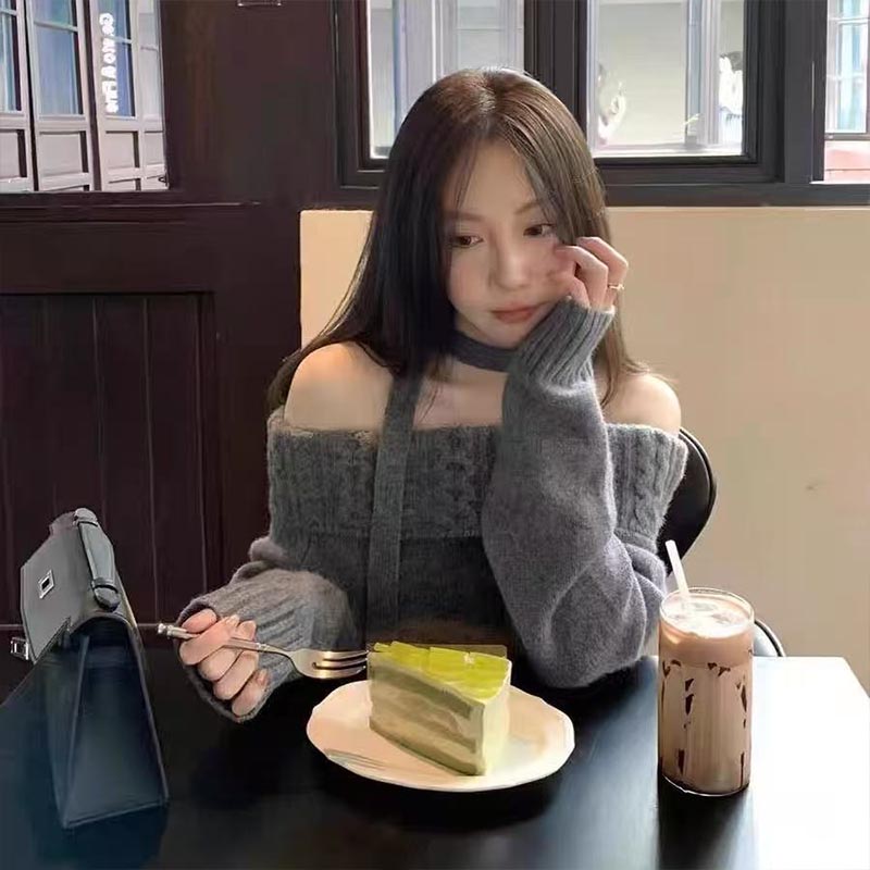 婦人服ファッションスラッシュネック長袖ニットプルオーバー秋冬 - Winter Clothing Trends のレビューと価格