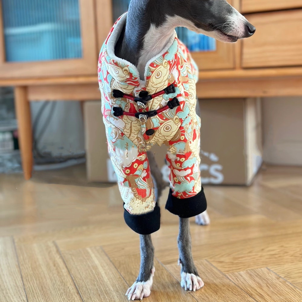 イタリアグレイハウンド用の中国の結び目のあるバックルフリース - Winter Clothing For Dogs のレビューと価格