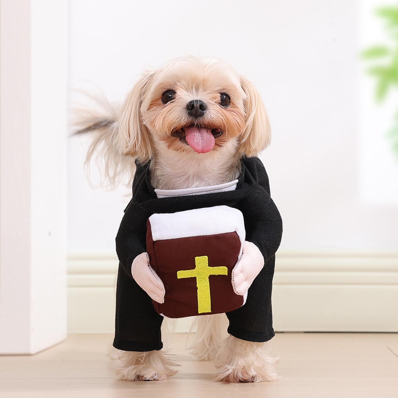 犬のコスプレ衣装面白い犬の司祭聖書付き衣装かわいいペットのド - Winter Clothing Dress Up のレビューと価格